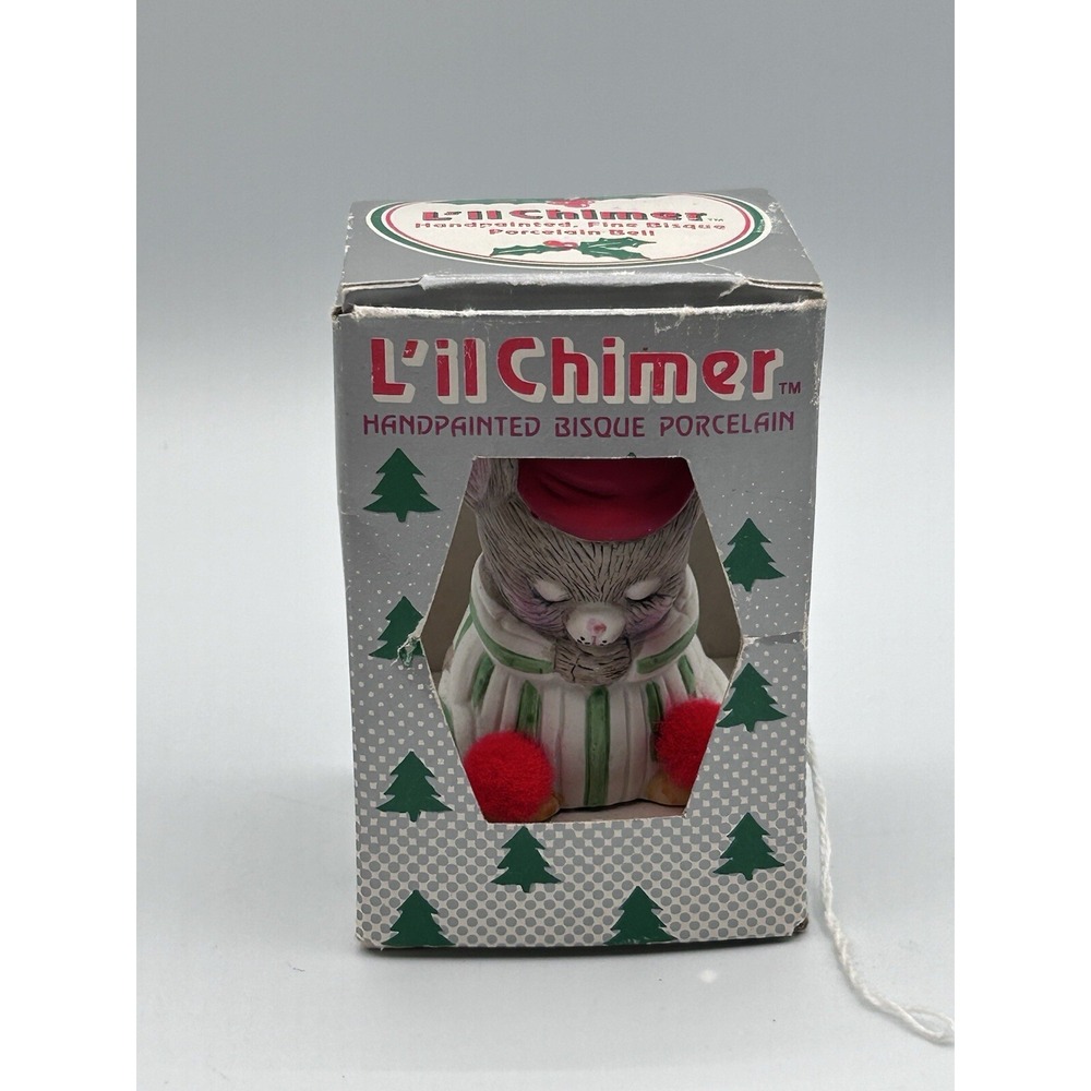 Jasco Little Chimer SLEEPY MOUSE Christmas Bell/Ornament 2-3/4" T W/Original Box